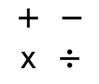 arithmetic operators plus, minus, mulitply, divide